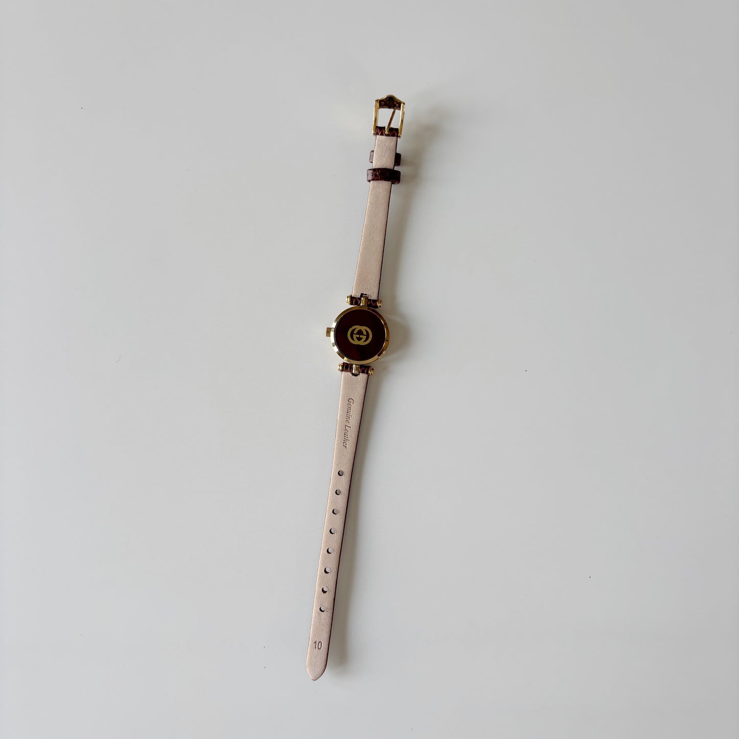 Gucci 1990s Round Dial Gold Plated Watch
