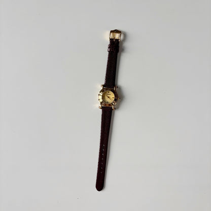 Gucci 1990s Round Dial Gold Plated Watch