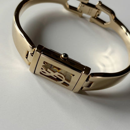 Yves Saint Laurent 1990s Peek-A-Boo Gold Plated Bangle Watch