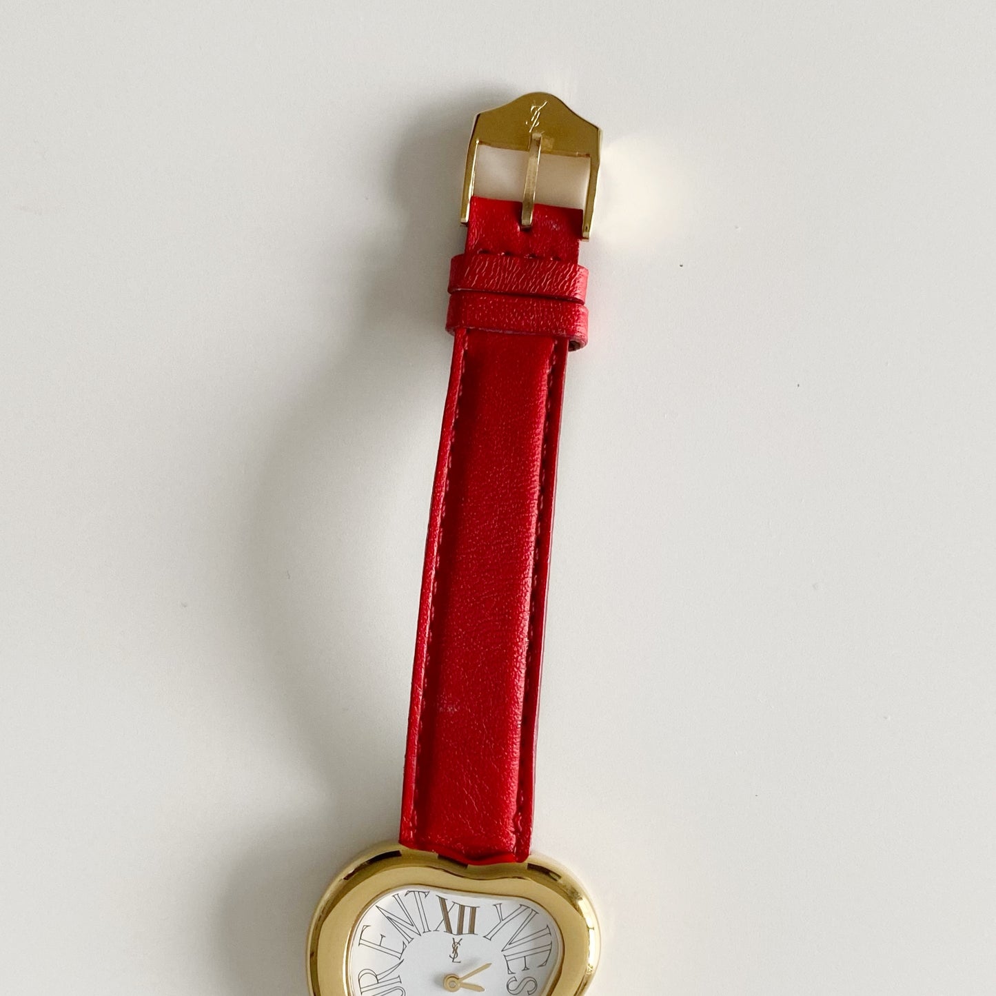 Yves Saint Laurent 1990s Heart shaped Dial Gold Plated Watch
