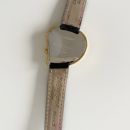 Yves Saint Laurent 1990s Heart Shaped Dial Gold Plated Watch
