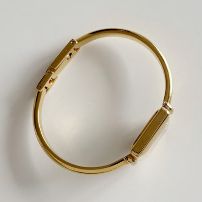 Gucci 1990s Square Dial Gold Plated Bangle Watch (Small)
