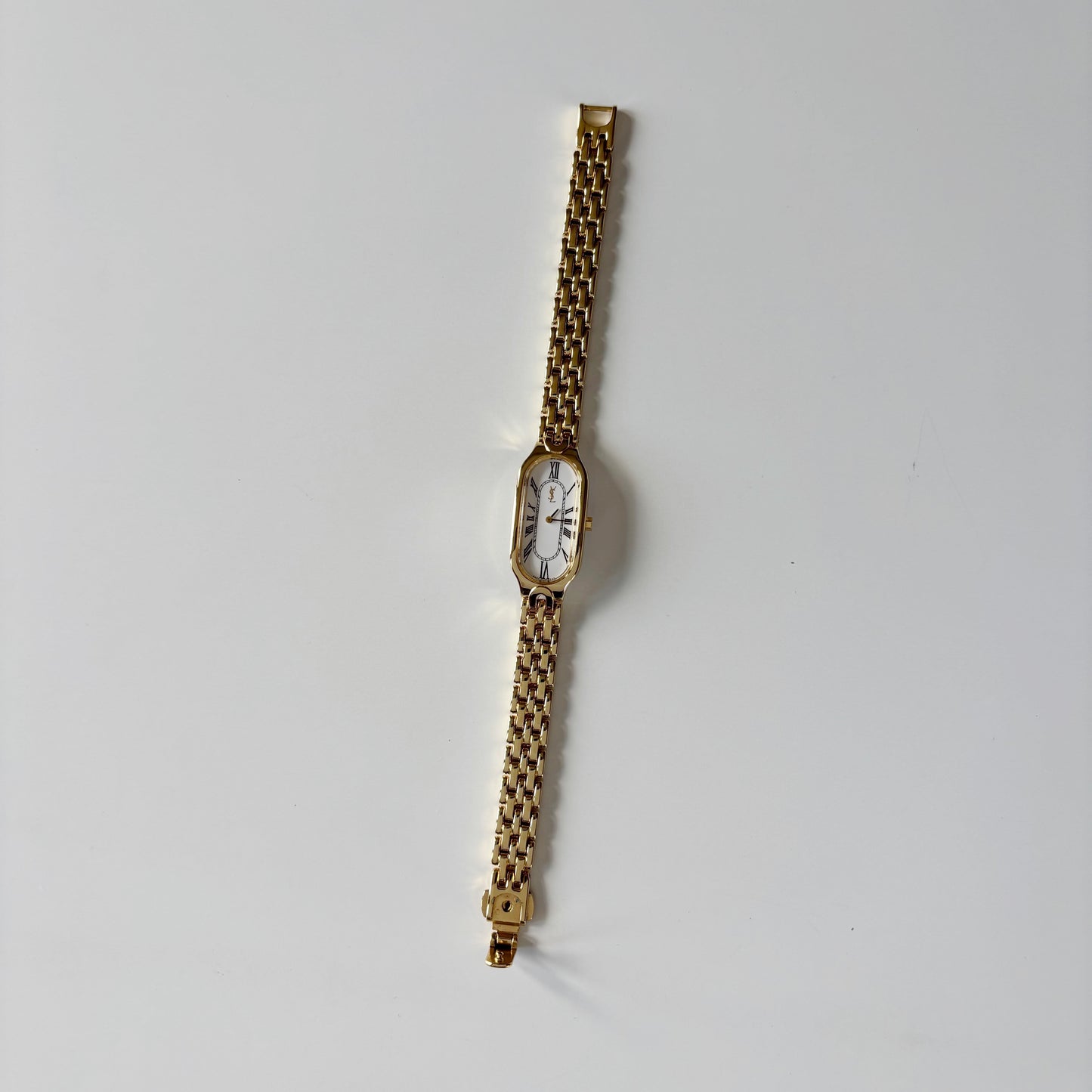 Yves Saint Laurent 1990s Oval Dial Gold Plated Watch