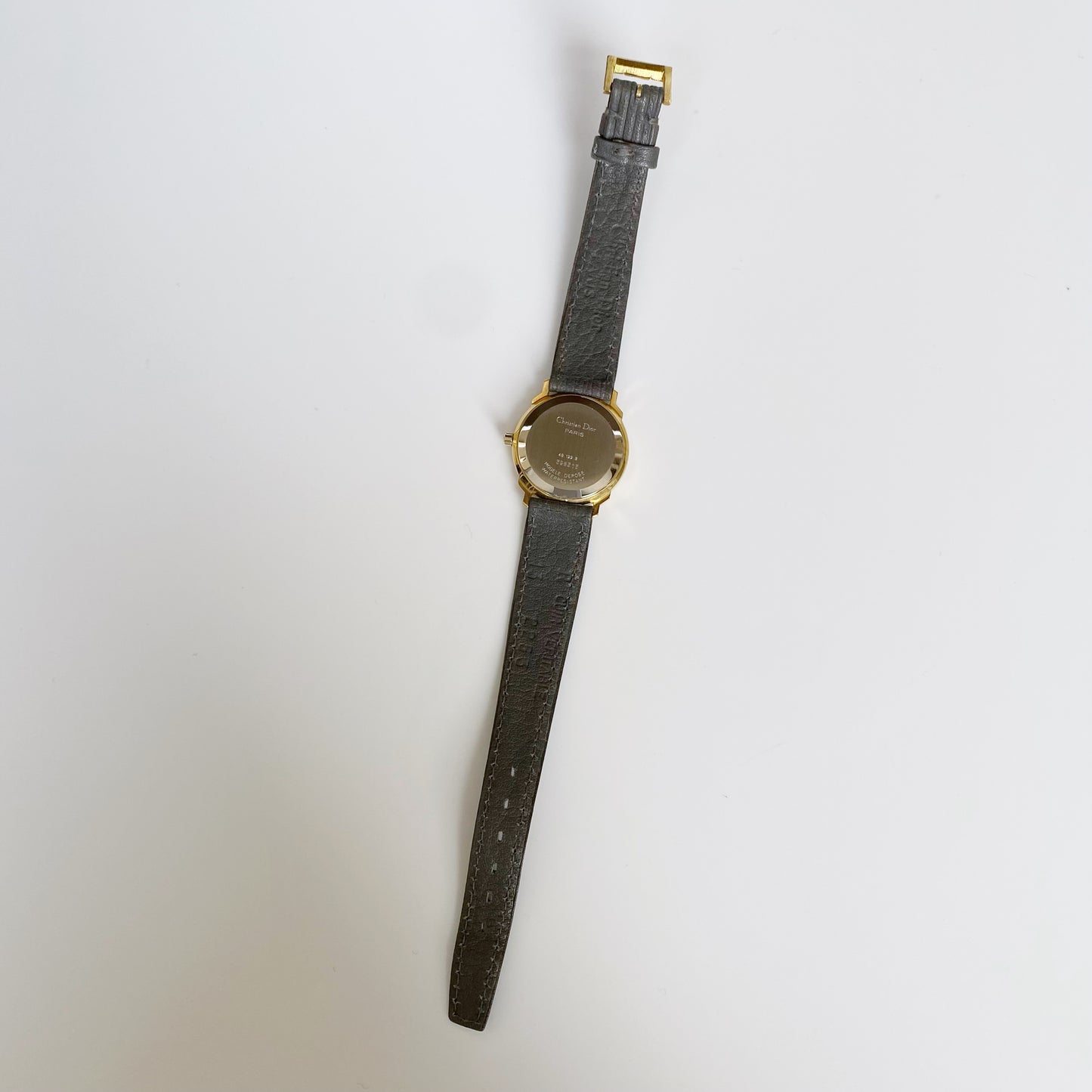 Dior 1990s Date Gold Plated Round Watch