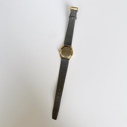 Dior 1990s Date Gold Plated Round Watch