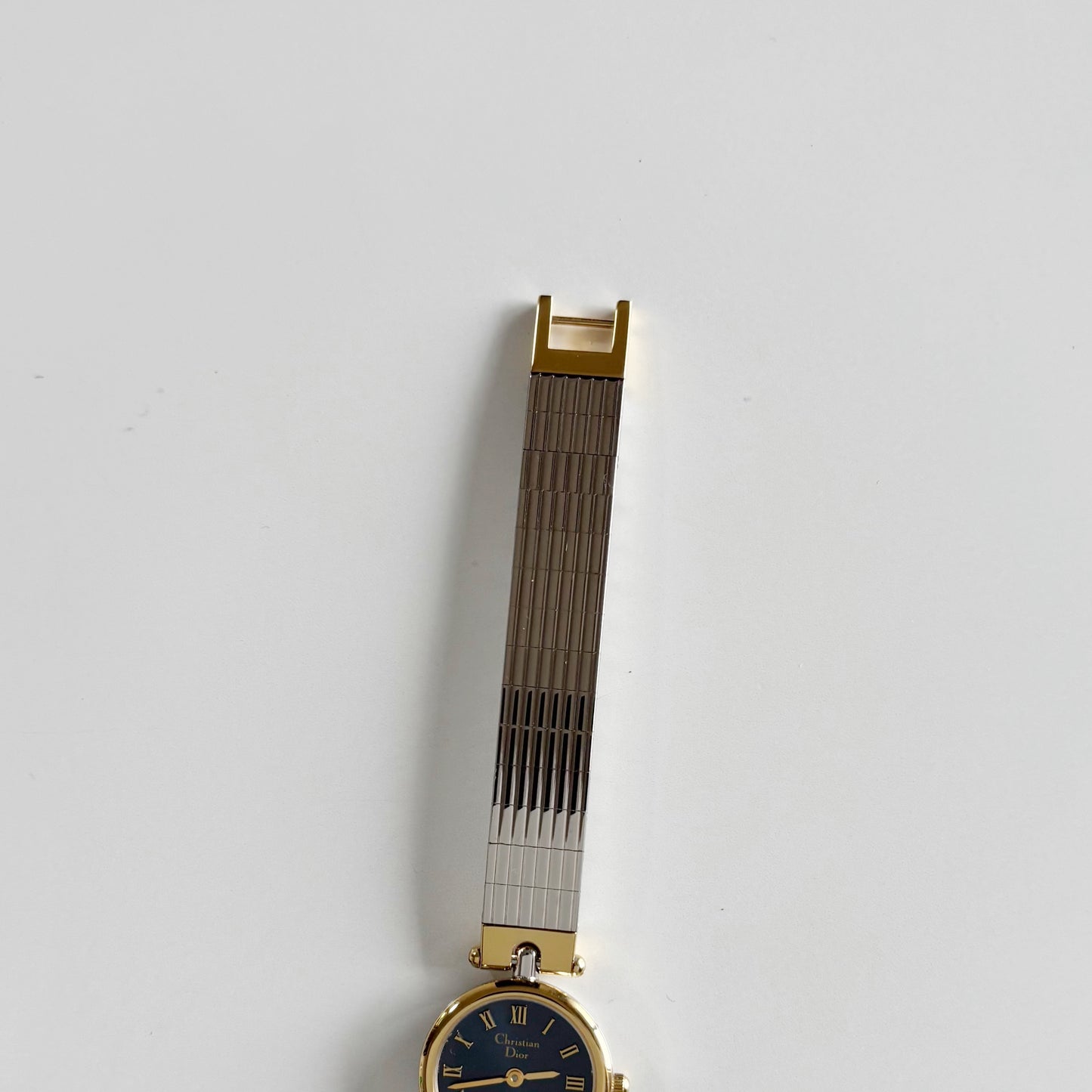 Dior 1990s Navy Dial Gold Plated Two Tone Watch