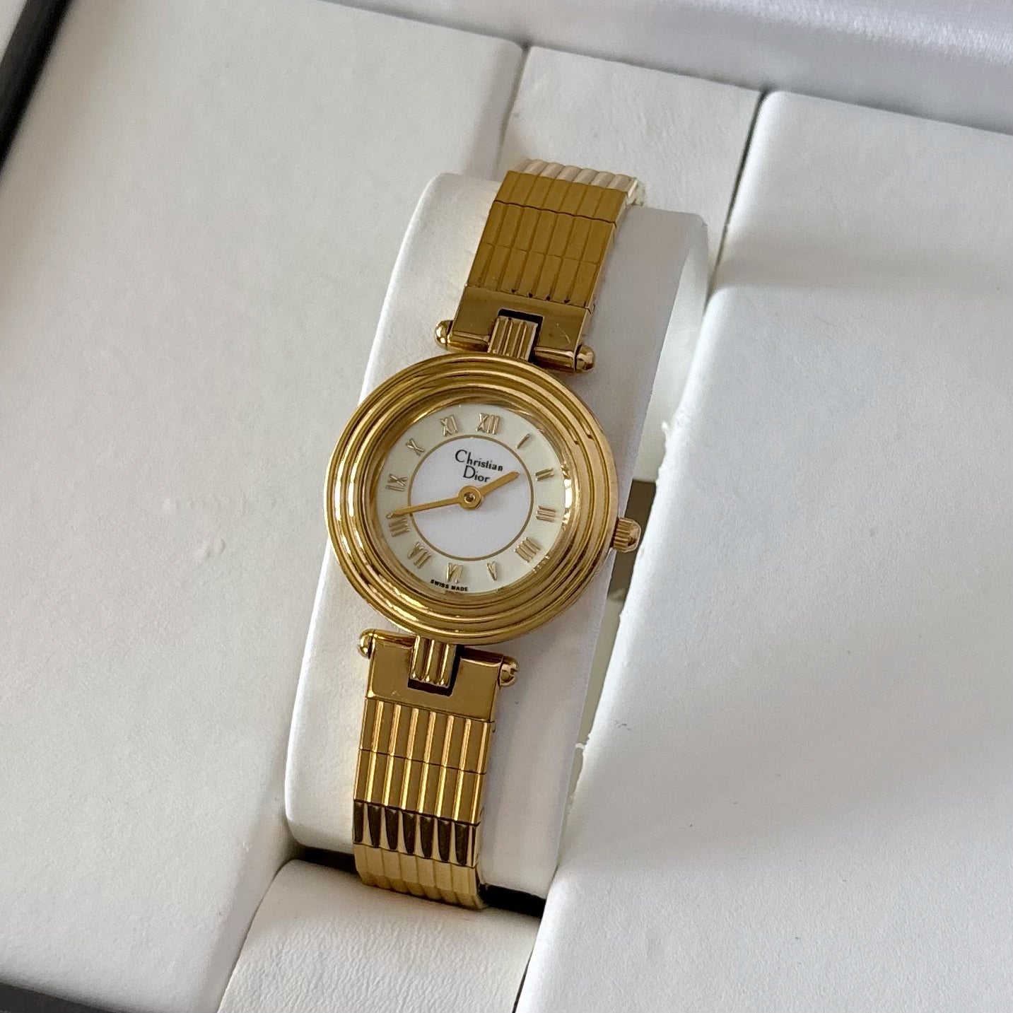 Dior 1990s Gold Plated Round Watch