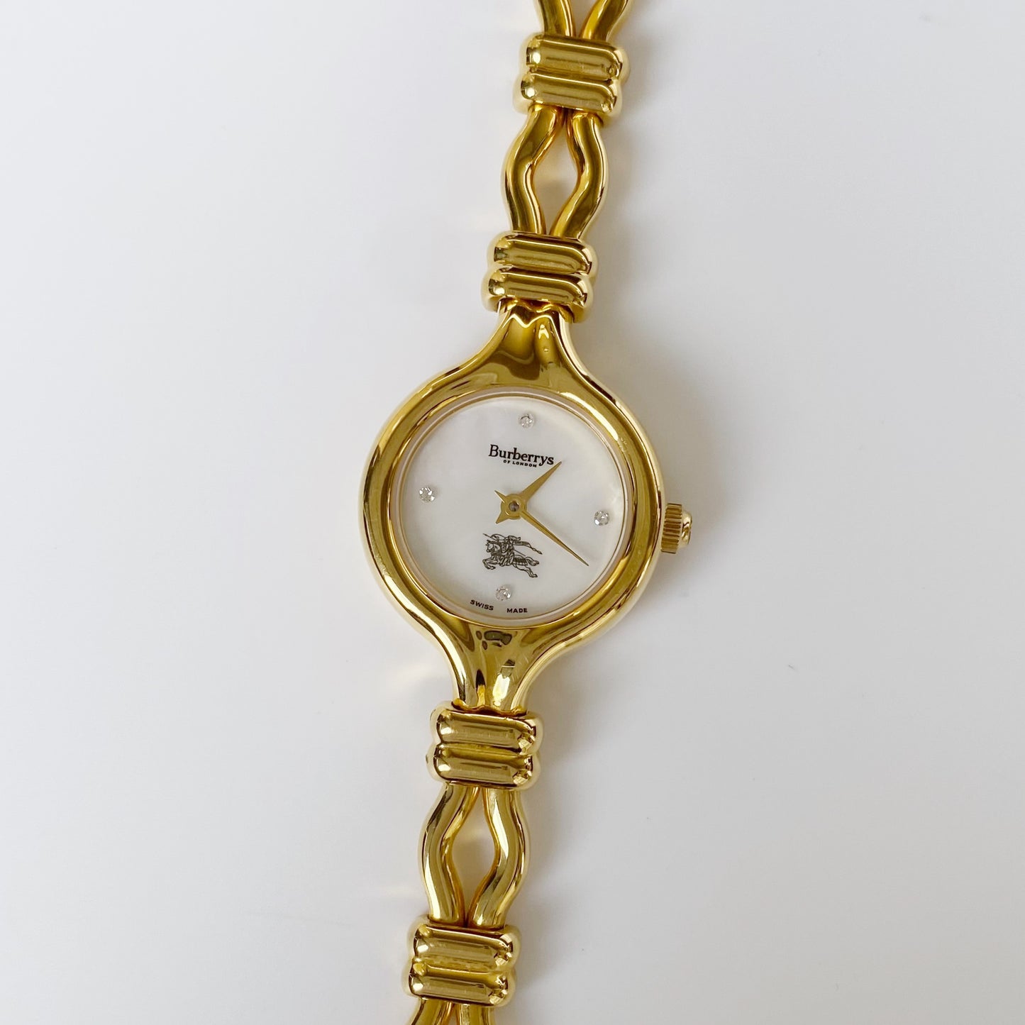 Burberry 1990s Seashell Dial Gold Plated Watch