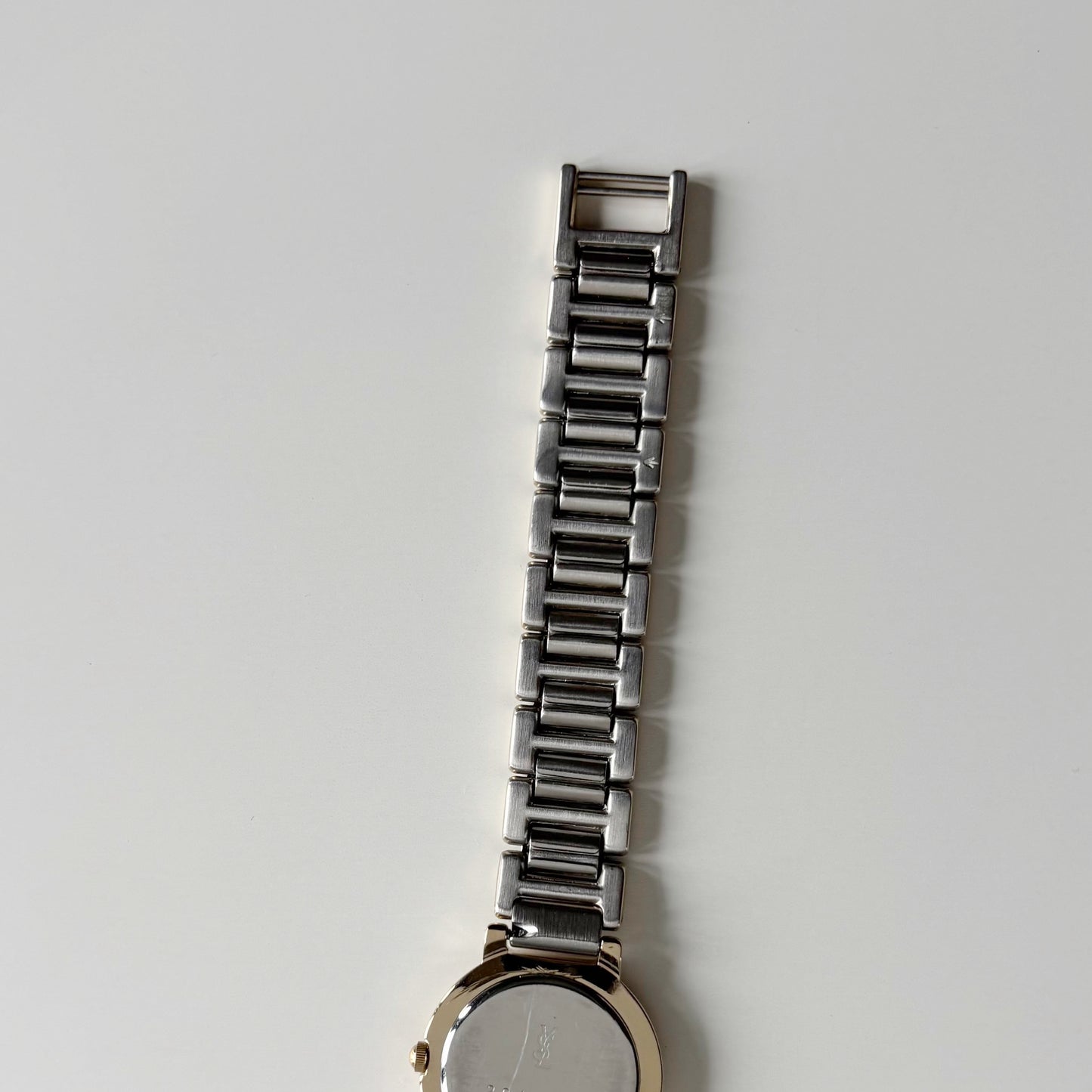 Yves Saint Laurent 1990s Black Dial Two Tone Watch