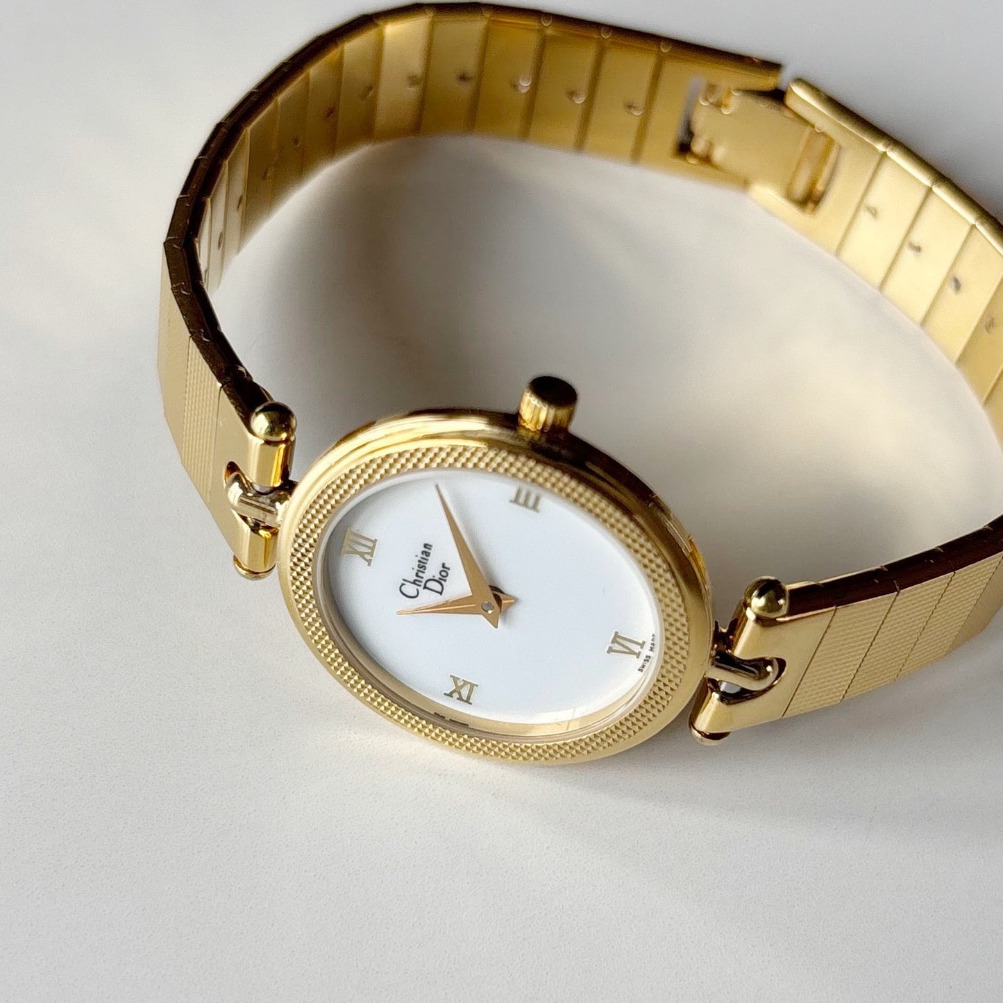 Dior 1990s Round Dial Gold Plated Watch