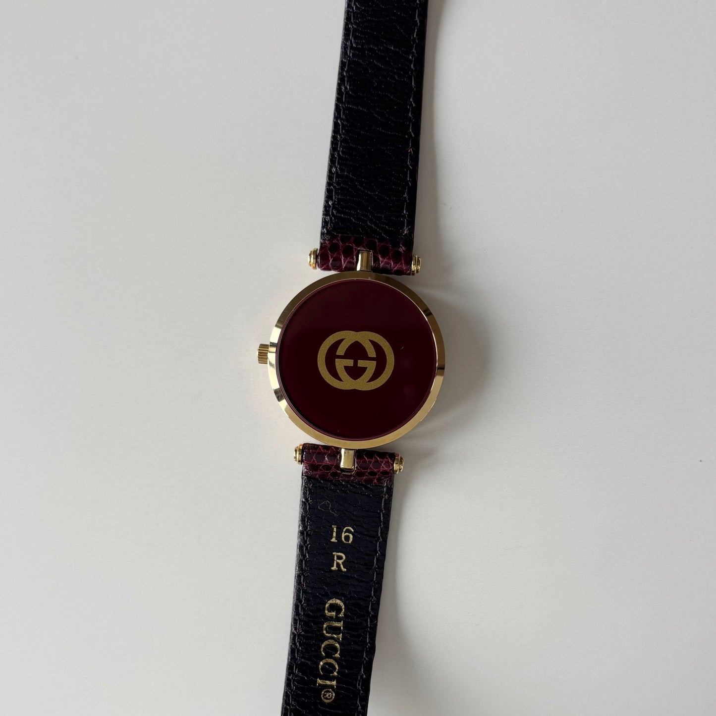 Gucci 1990s Round Dial Red Gold Plated Watch (Large)