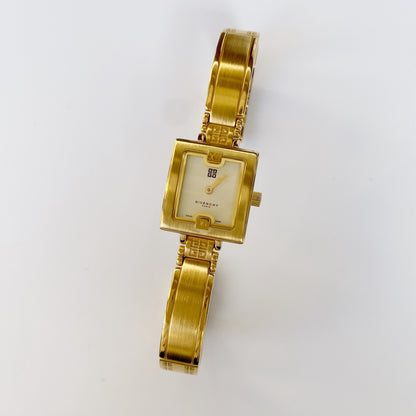 Givenchy 1990s Square Gold Plated Watch