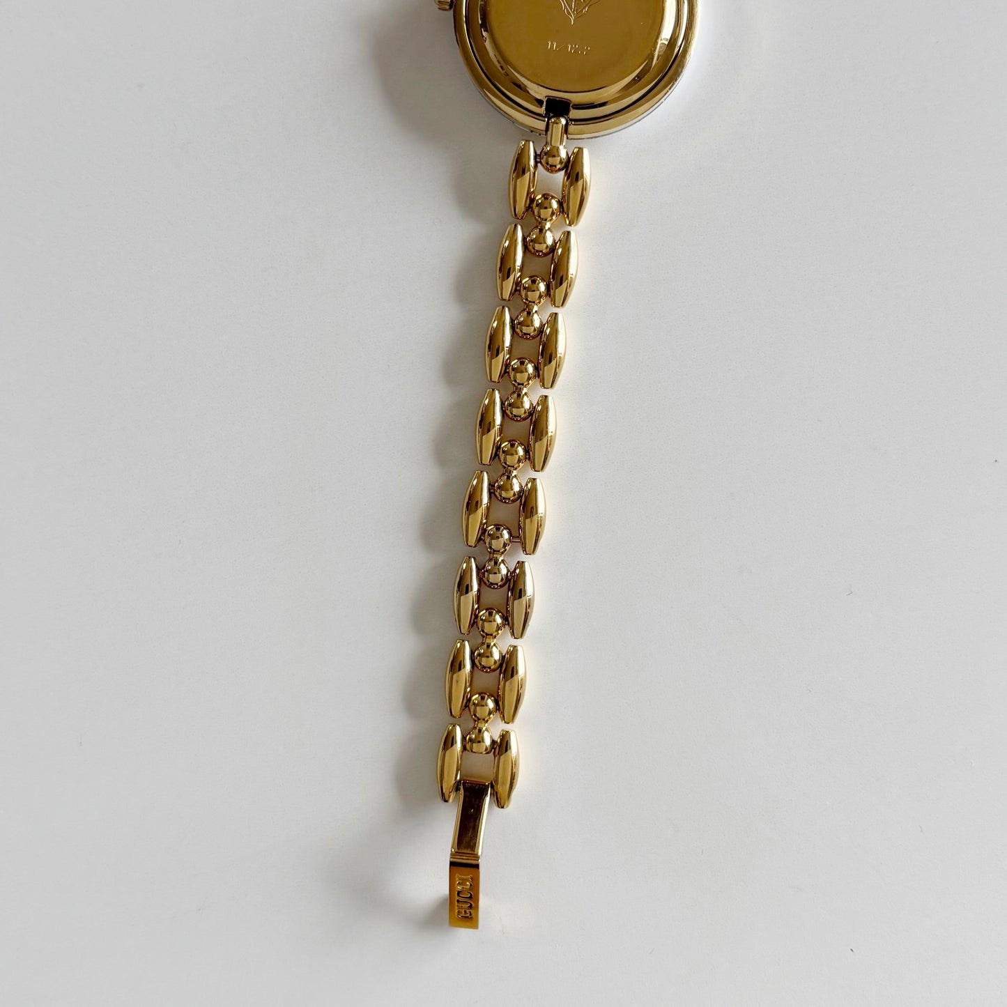 Gucci 1990s Interchangeable Bezel Gold Plated Rice Chain Watch with 6 bezels, case (160mm)