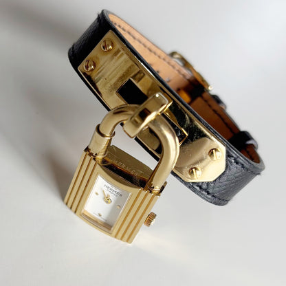 Hermes 1990s Kelly Gold Plated Watch