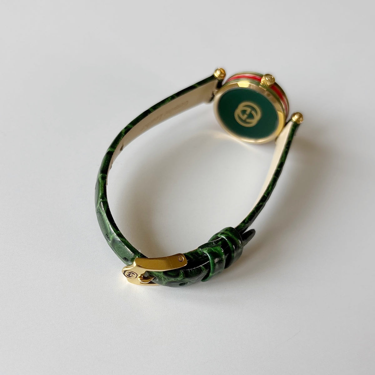 Gucci 1990s Sherry Round Dial Green Watch