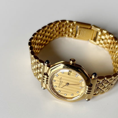 Dior 1990s Octagon Dial Gold Plated Watch