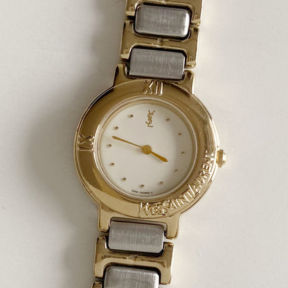 Yves Saint Laurent 1990s Two Tone Watch