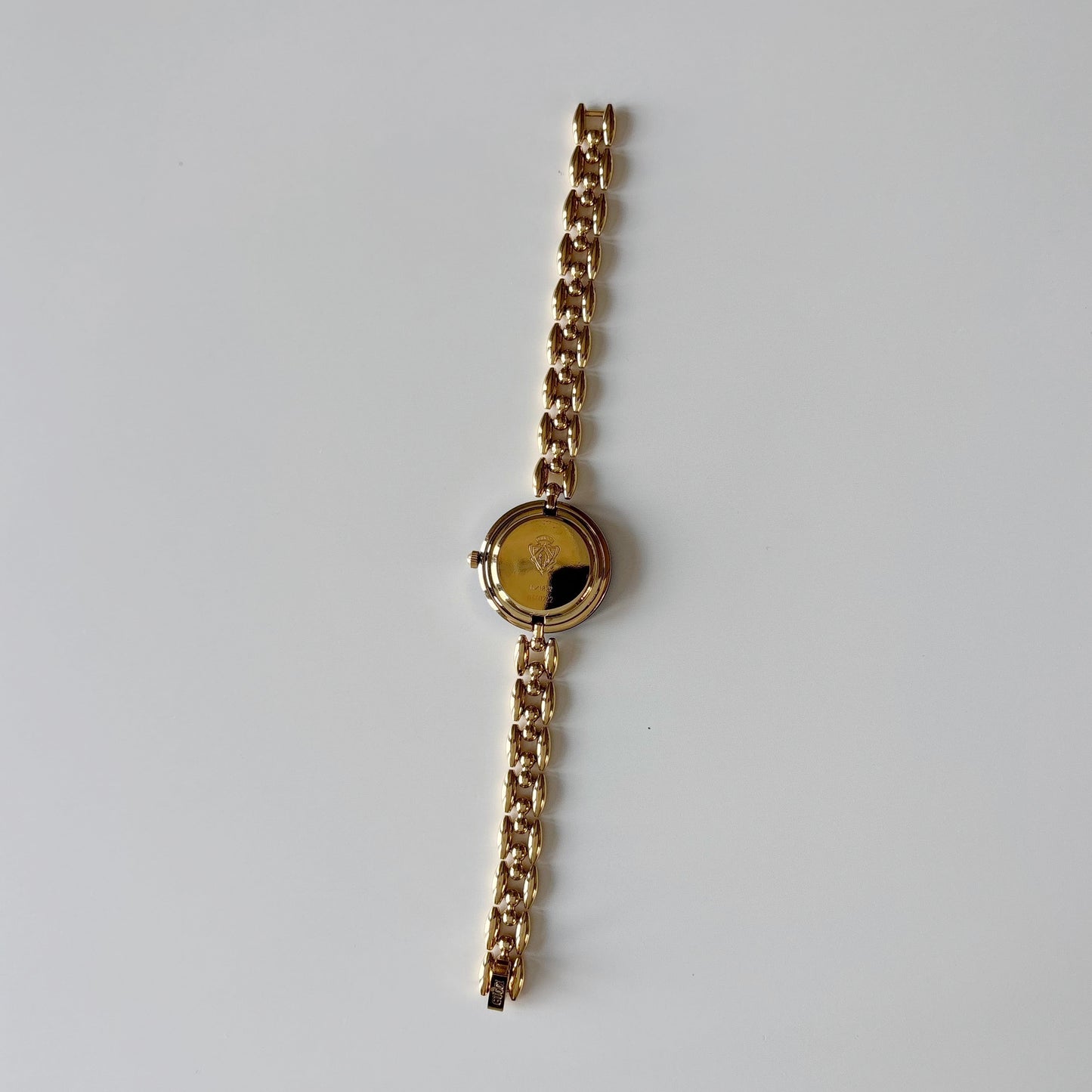 Gucci 1990s Interchangeable Bezel Gold Plated Rice Chain Watch with 6 bezels, case (165mm)