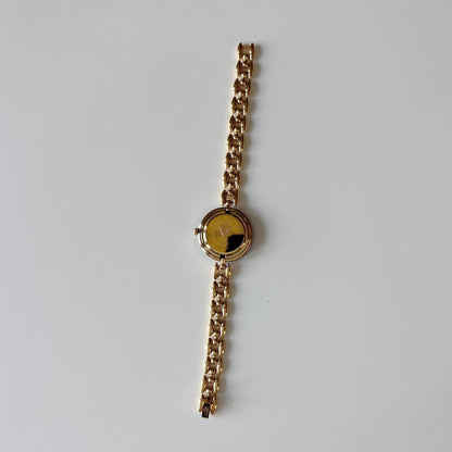Gucci 1990s Interchangeable Bezel Gold Plated Rice Chain Watch with 6 bezels, case (165mm)