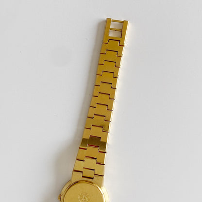 Gucci 1990s Gold Plated Round Watch
