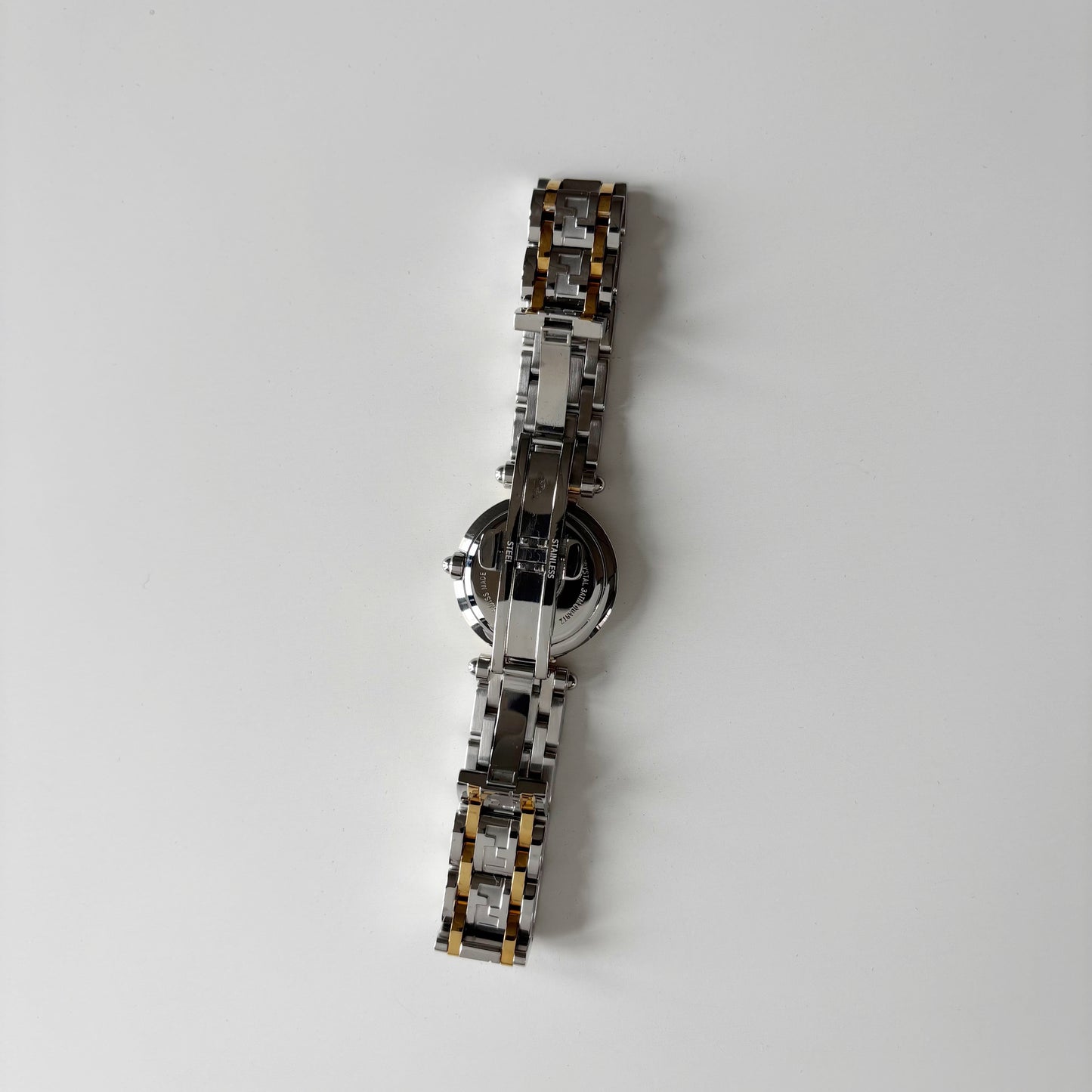 Fendi 1990s Black Round Dial Two Tone Watch