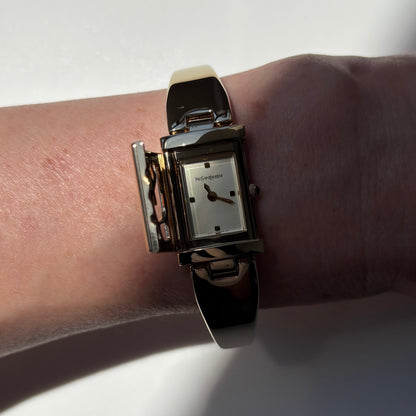 Yves Saint Laurent 1990s Peek-A-Boo Gold Plated Bangle Watch