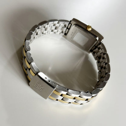 Givenchy 1990s Tank Two Tone Watch