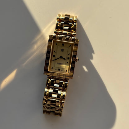 Givenchy 1990s Tank Gold Plated Watch (Large)