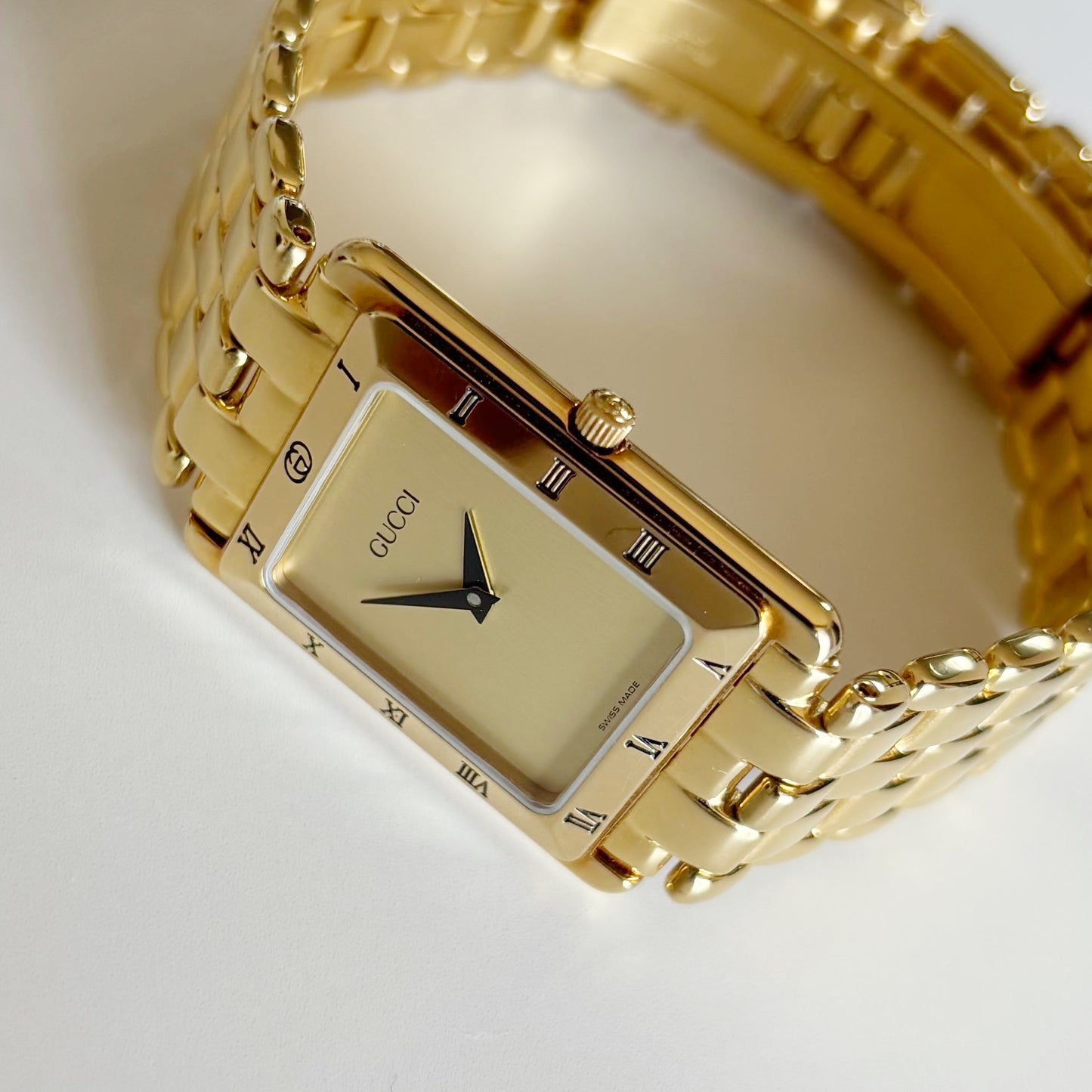 Gucci 1990s Tank Gold Plated Watch (Large)