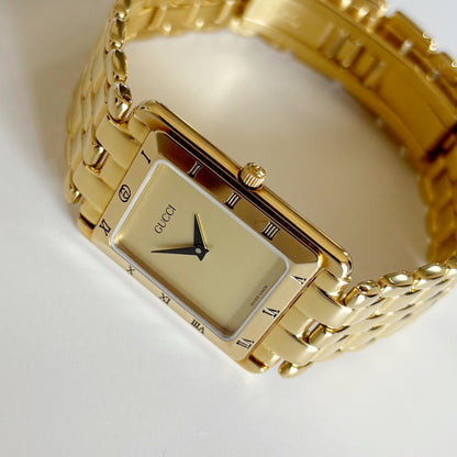 Gucci 1990s Tank Gold Plated Watch (Large)