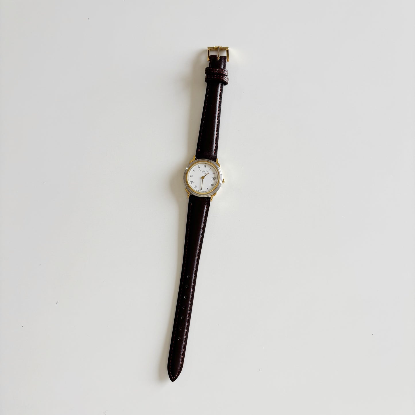 Dior 1990s Round Dial Date Two Tone Watch