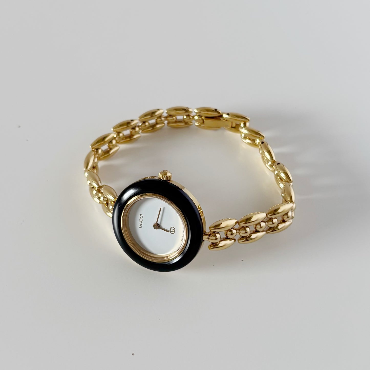 Gucci 1990s Interchangeable Bezel Gold Plated Watch with 6 bezels, Case (160mm)