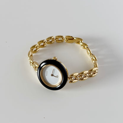 Gucci 1990s Interchangeable Bezel Gold Plated Watch with 6 bezels, Case (160mm)