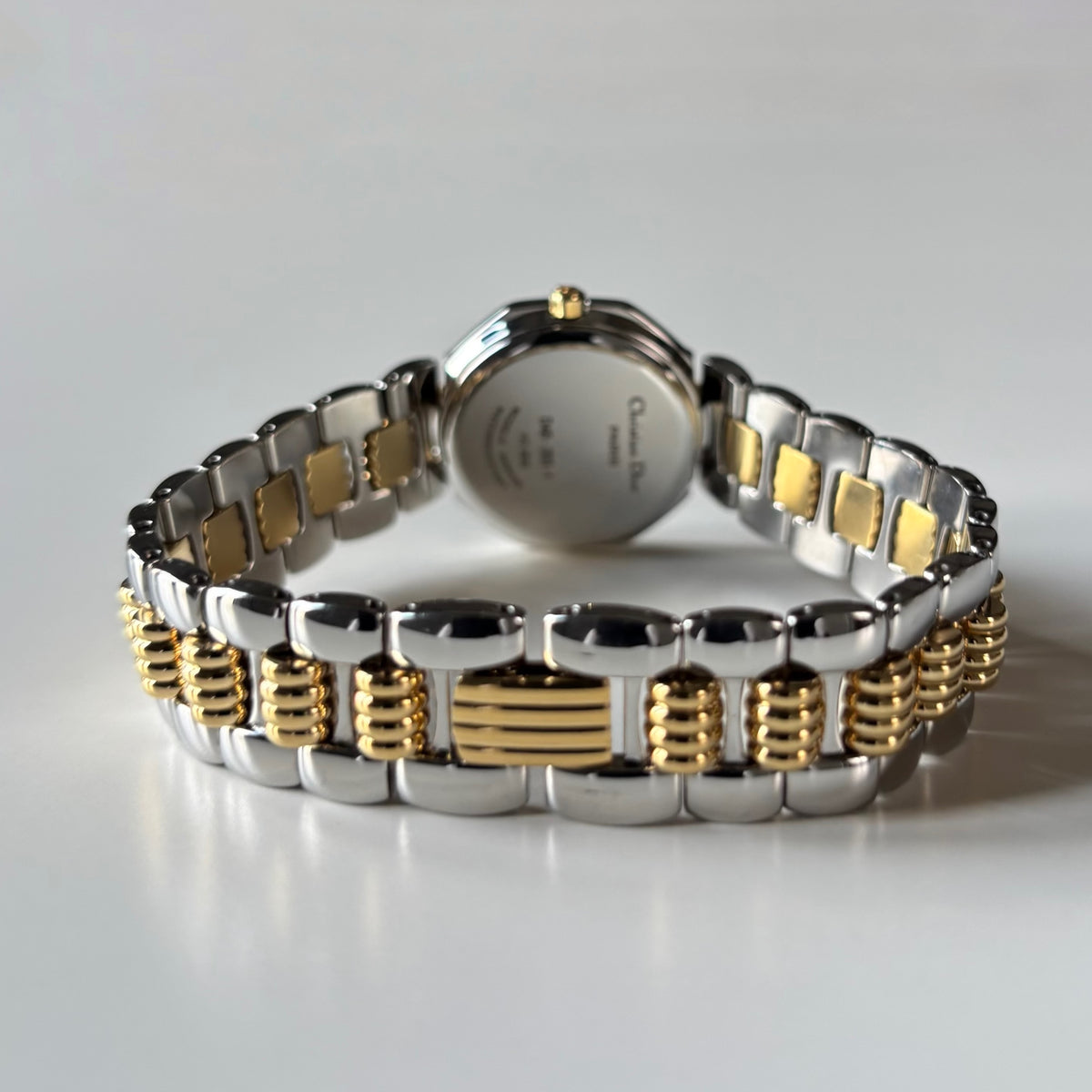 Dior 1990s Octagon Dial Two Tone Gold Plated Watch