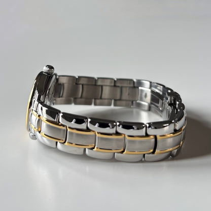 Fendi 1990s Round Dial Date Two Tone Gold Plated Watch