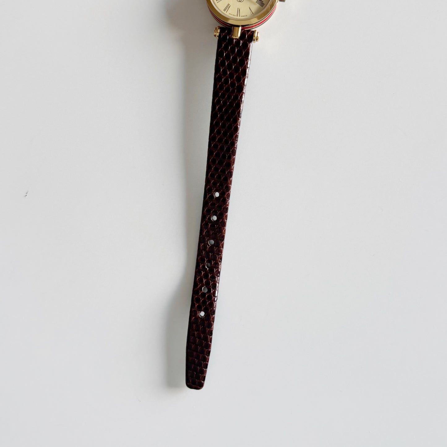 Gucci 1990s Round Dial Gold Plated Watch