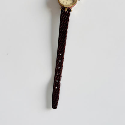 Gucci 1990s Round Dial Gold Plated Watch