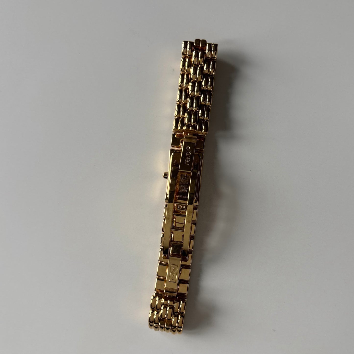 Fendi 1990s Gold Dial Gold Plated Watch
