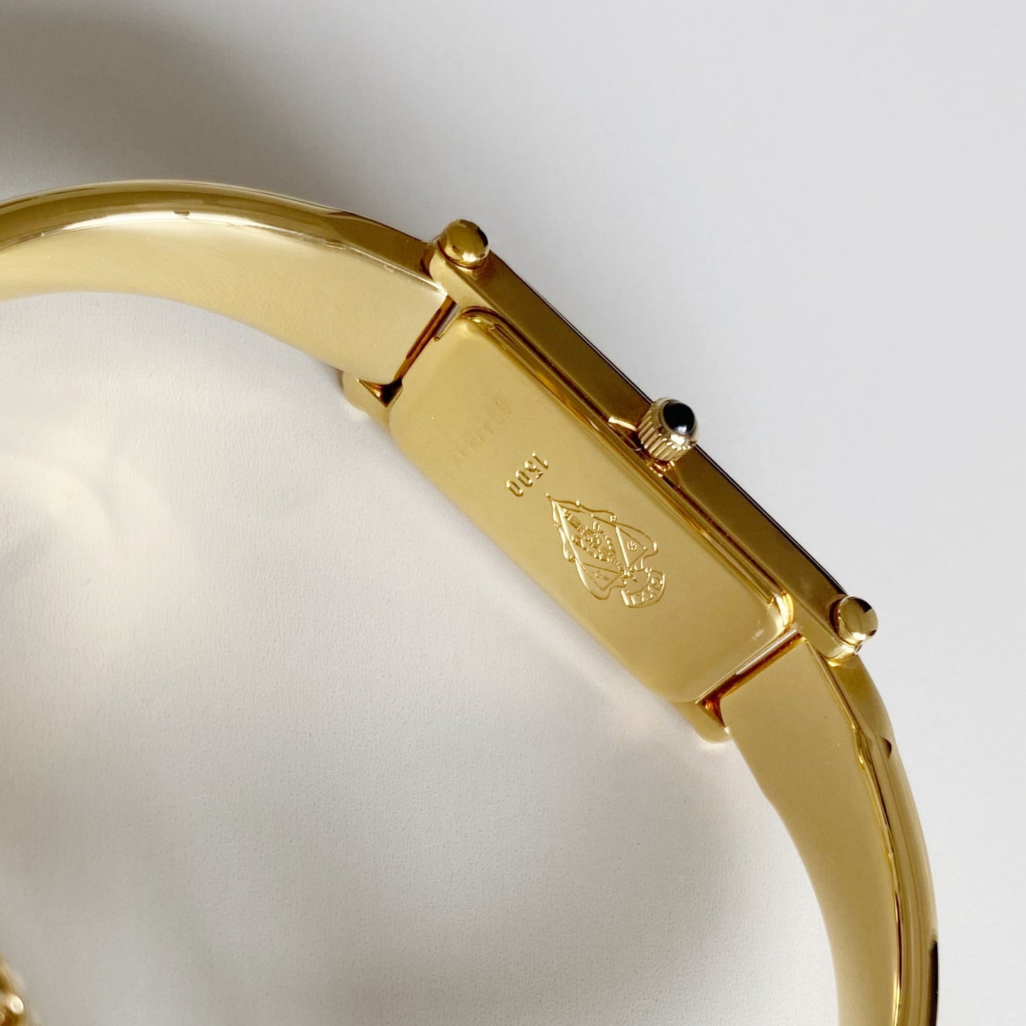 Gucci 1990s Gold Dial Gold Plated Bangle Watch