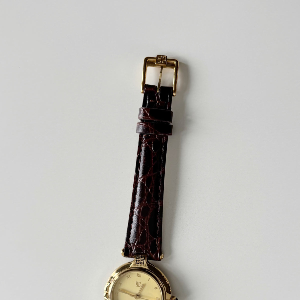 Givenchy 1990s Round Dial Gold Plated Watch