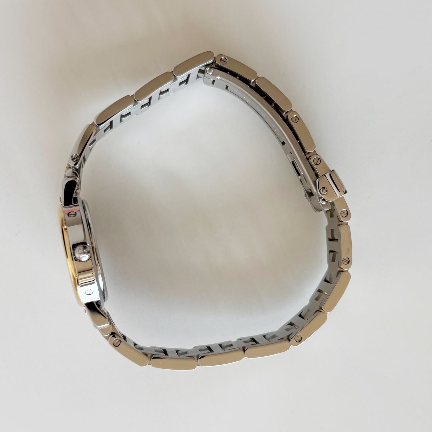 Hermes Early 2000s Clipper Seashell Dial Gold Plated Two Tone Watch