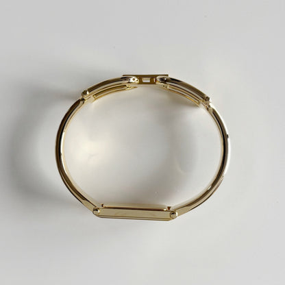 Gucci 1990s  Gold Dial Gold Plated Bangle Watch