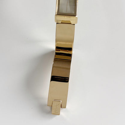 Yves Saint Laurent 1990s Rectangular Dial Gold Plated Watch