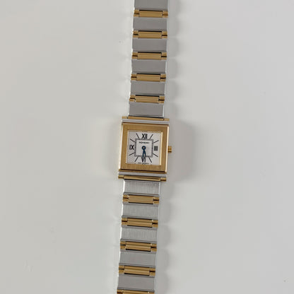 Yves Saint Laurent 1990s Square Dial Gold Plated Two Tone Watch