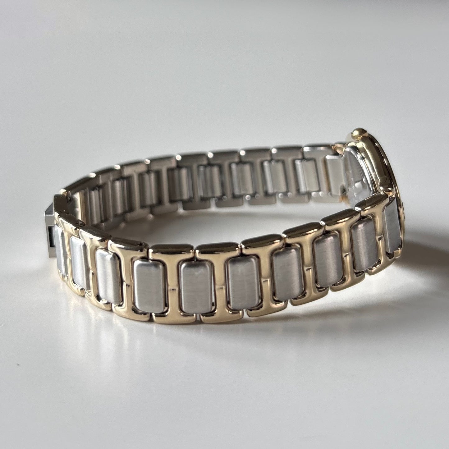 Yves Saint Laurent 1990s Round Dial Two Tone Gold Plated Watch