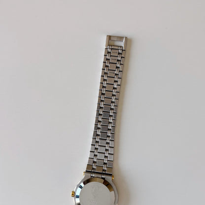 Gucci 1990s Date Round Dial Two Tone Gold Plated Watch