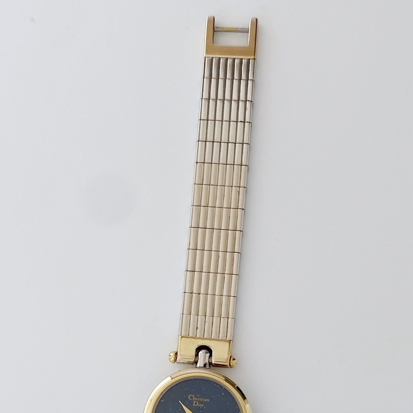 Dior 1990s Navy Dial Gold Plated Two Tone Watch