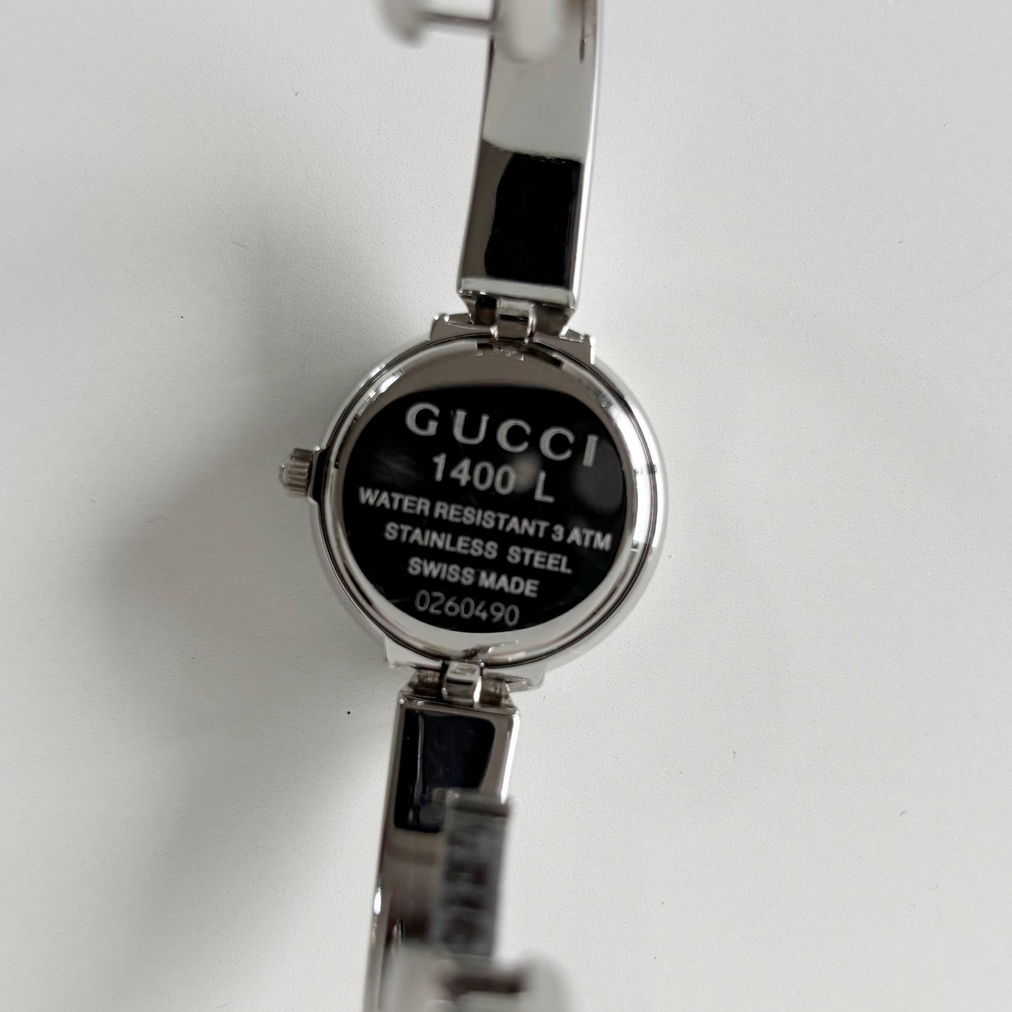 Gucci 1990s Round Dial Stainless steel Bangle Watch