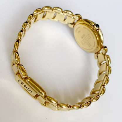 Fendi 1990s Seashell Dial Gold Plated Watch