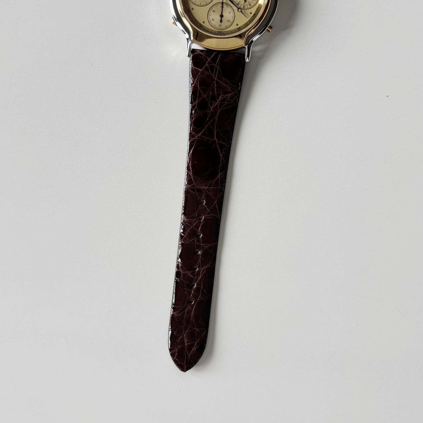 Gucci 1990s Moon Phase Gold Plated Two Tone Watch (Large)